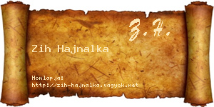 Zih Hajnalka névjegykártya