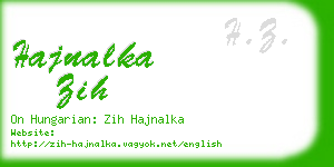 hajnalka zih business card